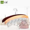 customize natural color lotus wood tie belt scarf display hanger